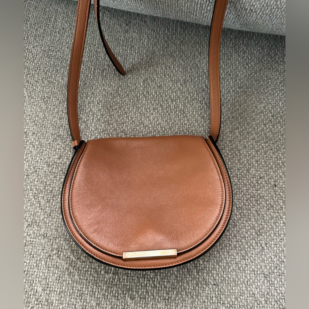 Cuyana mini saddle bag, caramel, pre-loved
